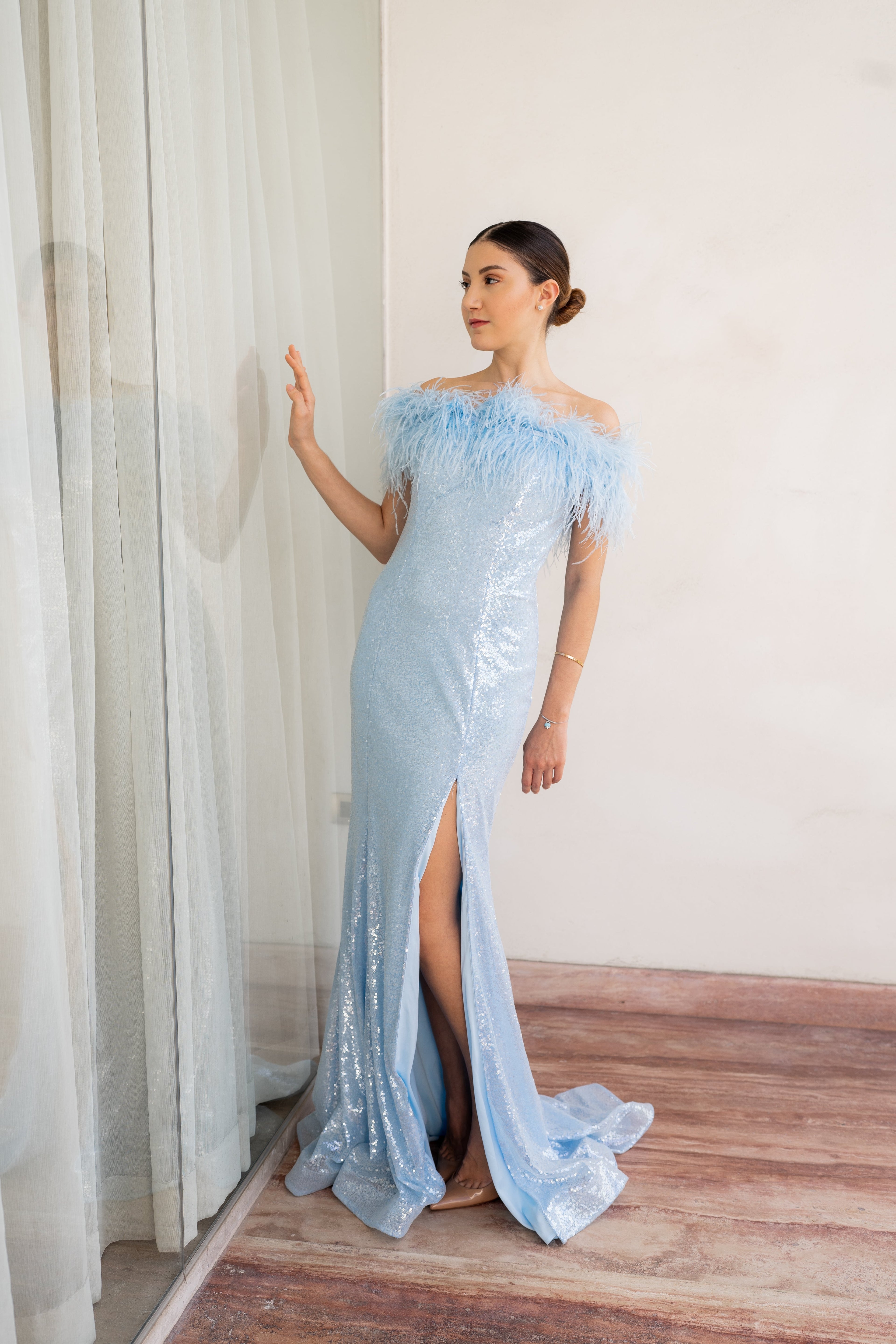Blue Feathers Dress