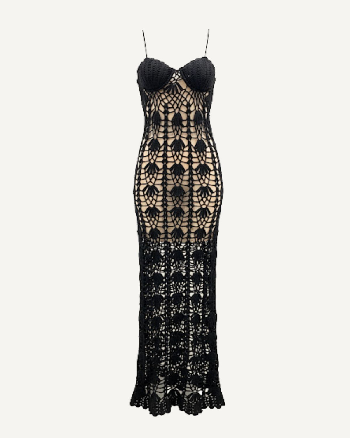 Black crochet dress