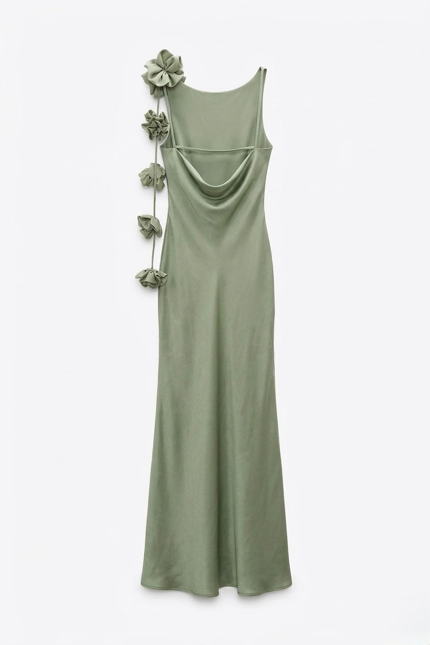 Green Flowers Dress