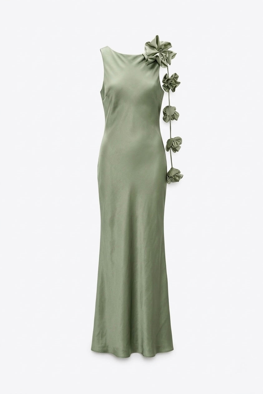 Green Flowers Dress